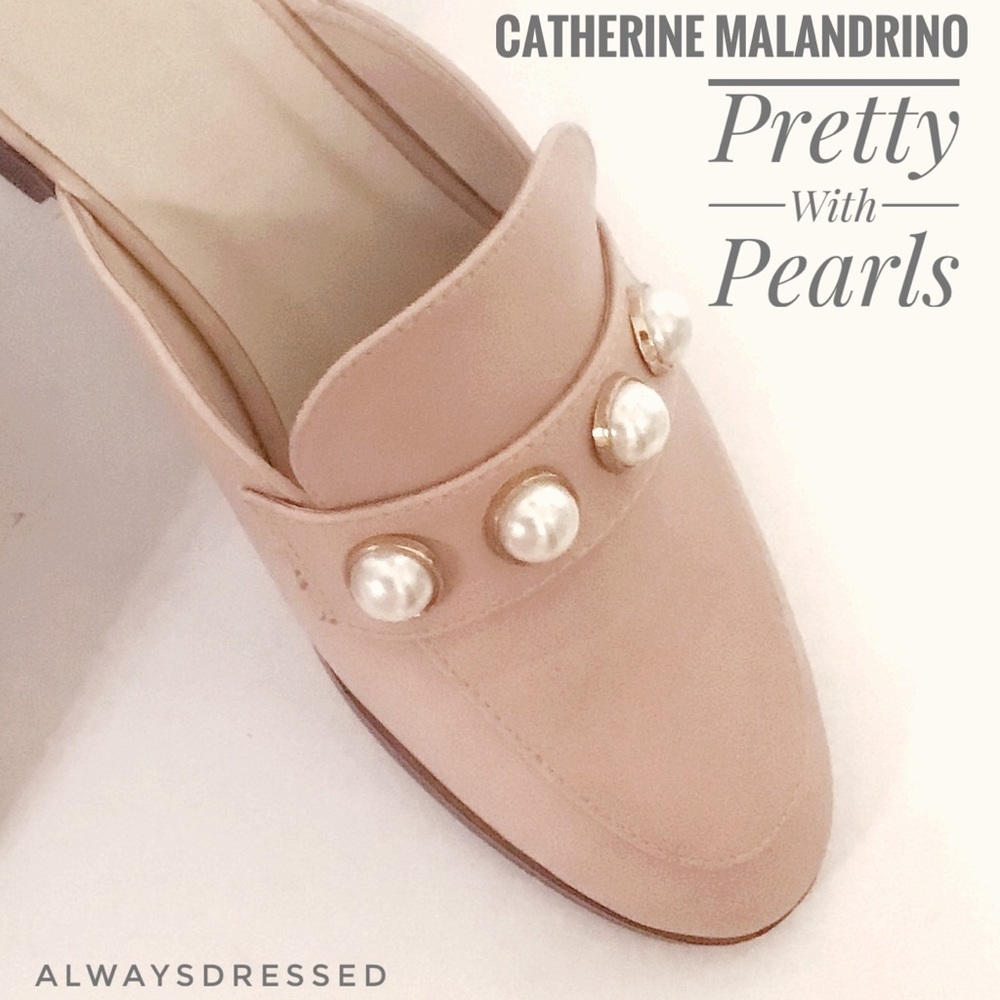 Catherine Malandrino Pearl Studded Mules
